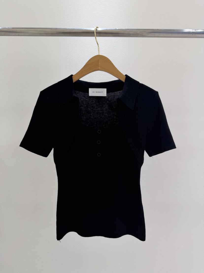 KC MARKET東大門代購女士新款休閑人氣職業推薦針織衫紐扣KC MARKET針織衫圖色3
