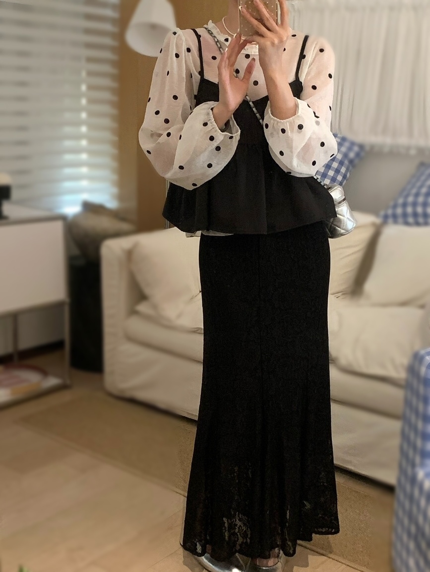 OLA韓國代購女士新品職業時尚人氣休閑推薦26春夏真品長裙mellor/OLA長裙