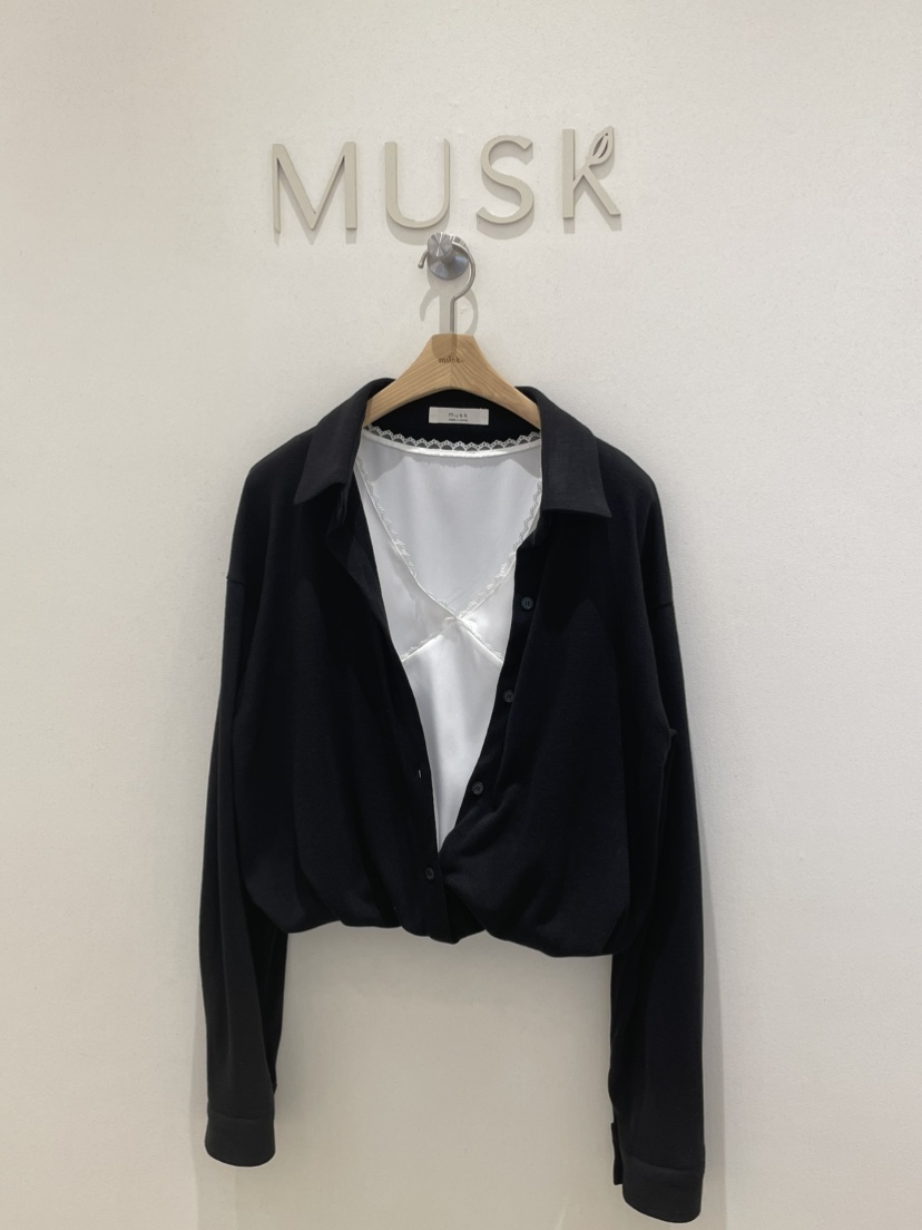 MUSK韓國直郵女裝新款真品人氣職業時尚襯衫蕾絲衫假兩件MUSK襯衫/蕾絲衫圖色2