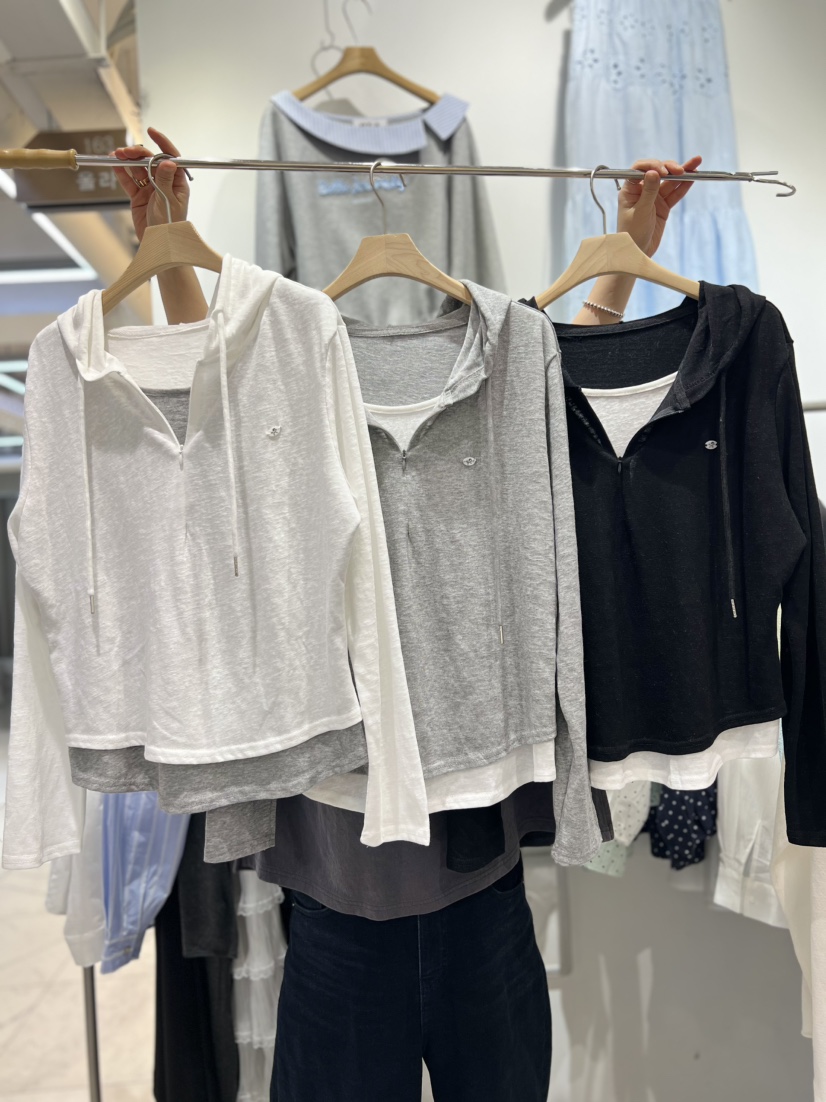 OLA韓國代購女士新款職業人氣推薦熱賣26春夏長袖T恤連帽衫mellor/OLA長袖T恤