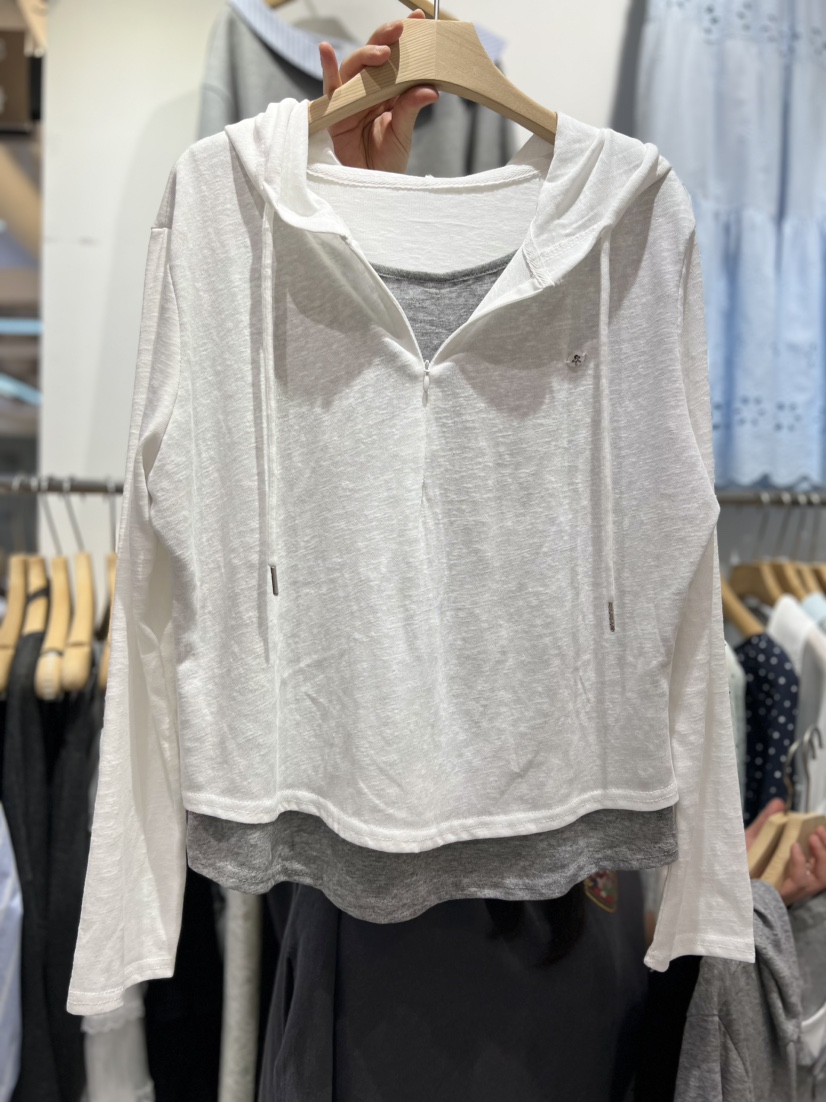 OLA韓國代購女士新款職業人氣推薦熱賣26春夏長袖T恤連帽衫mellor/OLA長袖T恤圖色1