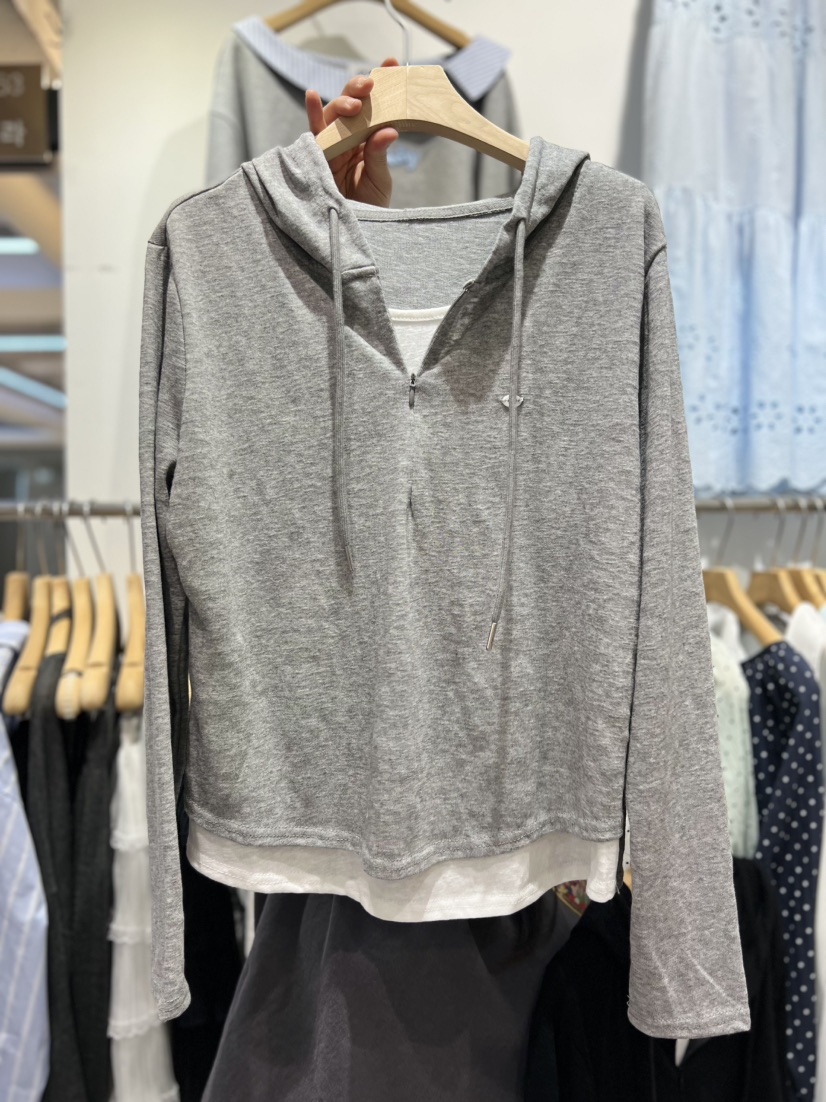 OLA韓國代購女士新款職業人氣推薦熱賣26春夏長袖T恤連帽衫mellor/OLA長袖T恤圖色2