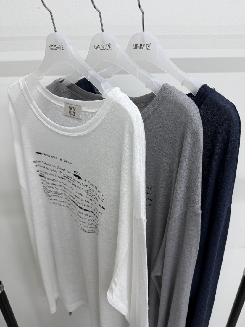 MINIMUZE東大門直郵女士新款休閑職業人氣推薦長袖T恤亞麻MINIMUZE長袖T恤