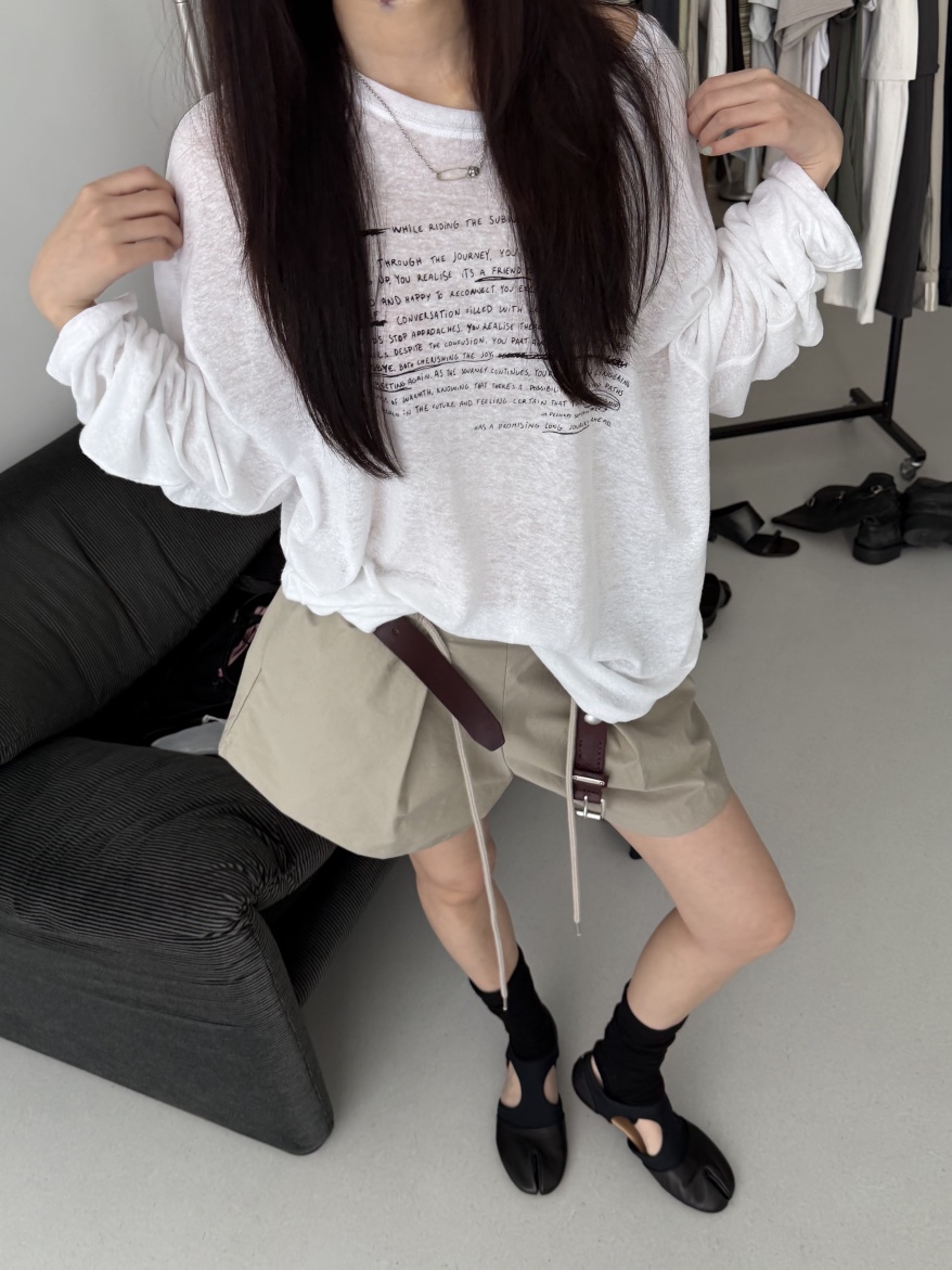 MINIMUZE東大門直郵女士新款休閑職業人氣推薦長袖T恤亞麻MINIMUZE長袖T恤