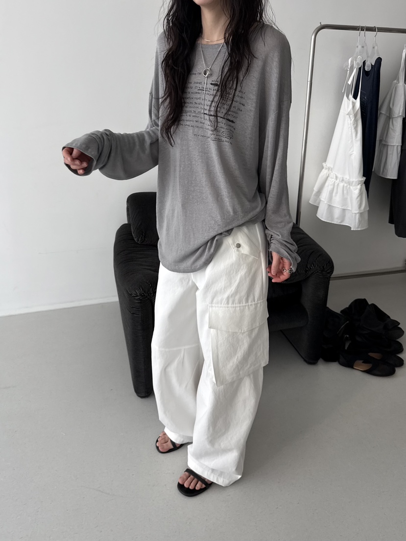 MINIMUZE東大門直郵女士新款休閑職業人氣推薦長袖T恤亞麻MINIMUZE長袖T恤