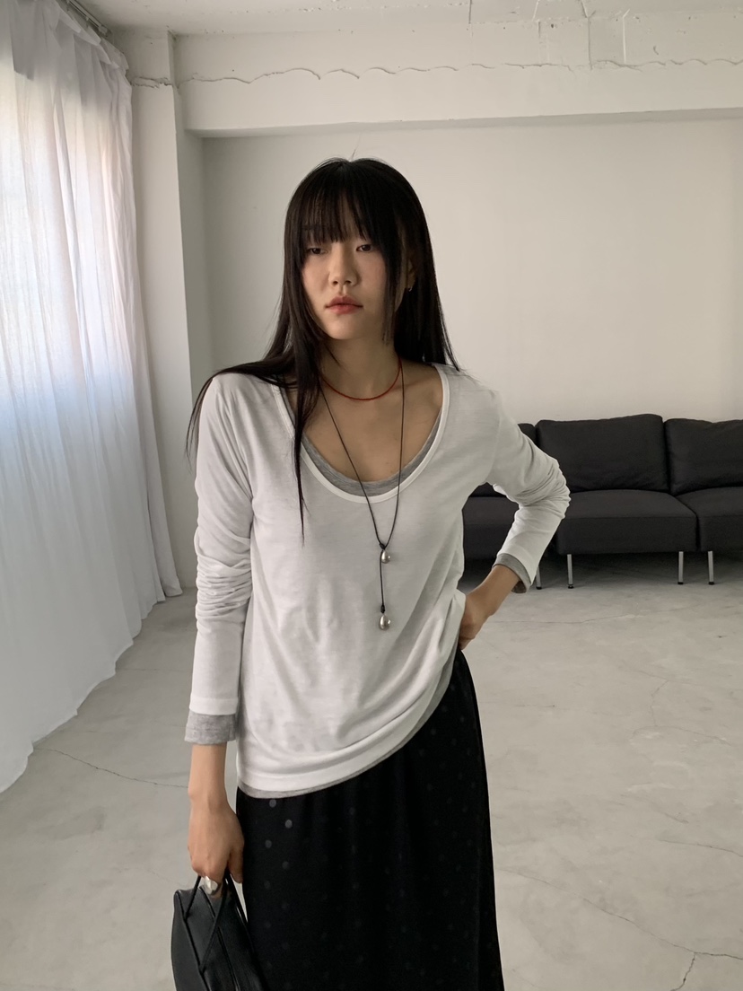 BAKING POWDER東大門直郵女裝新款熱賣職業26春夏長袖T恤BAKING POWDER長袖T恤