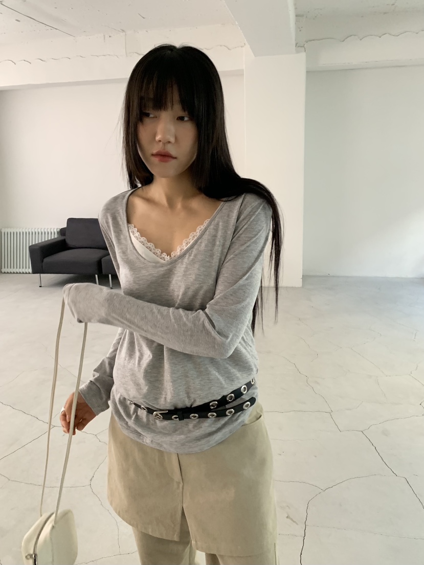 BAKING POWDER東大門直郵女裝新款熱賣職業26春夏長袖T恤BAKING POWDER長袖T恤