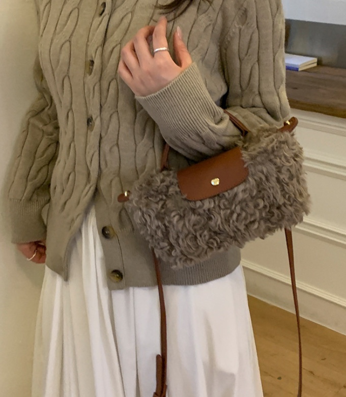 POSH BLUE東大門直郵女士新款真品時尚人氣單肩斜跨包絨POSH BLUE單肩/斜跨包圖色2