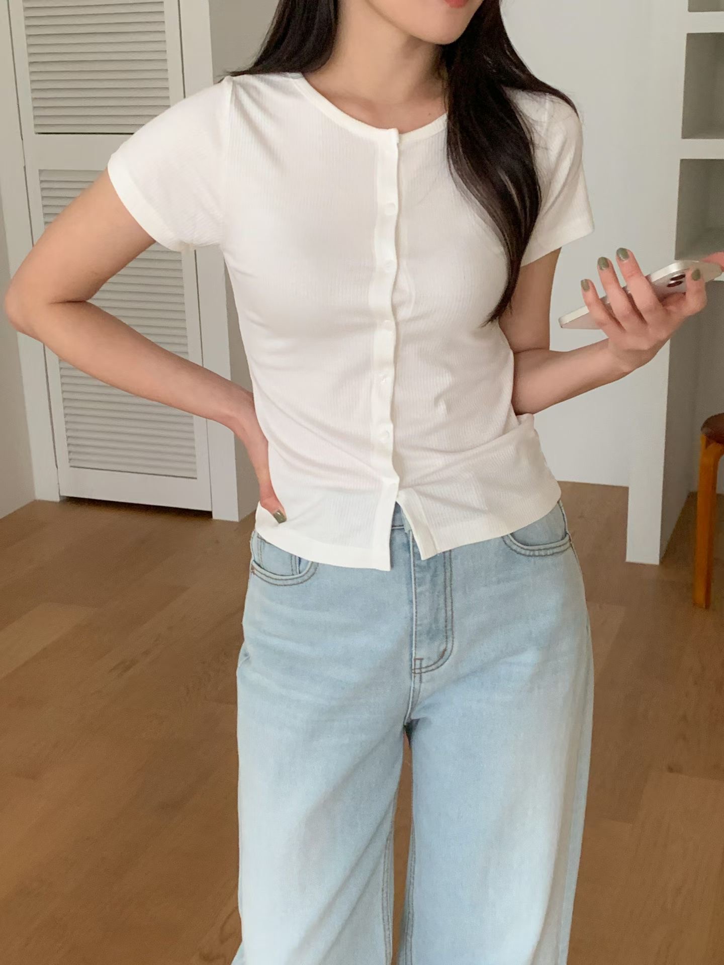 LEOPARD韓國代購女士新款真品26春夏熱賣時尚職業人氣T恤LEOPARDT恤圖色3