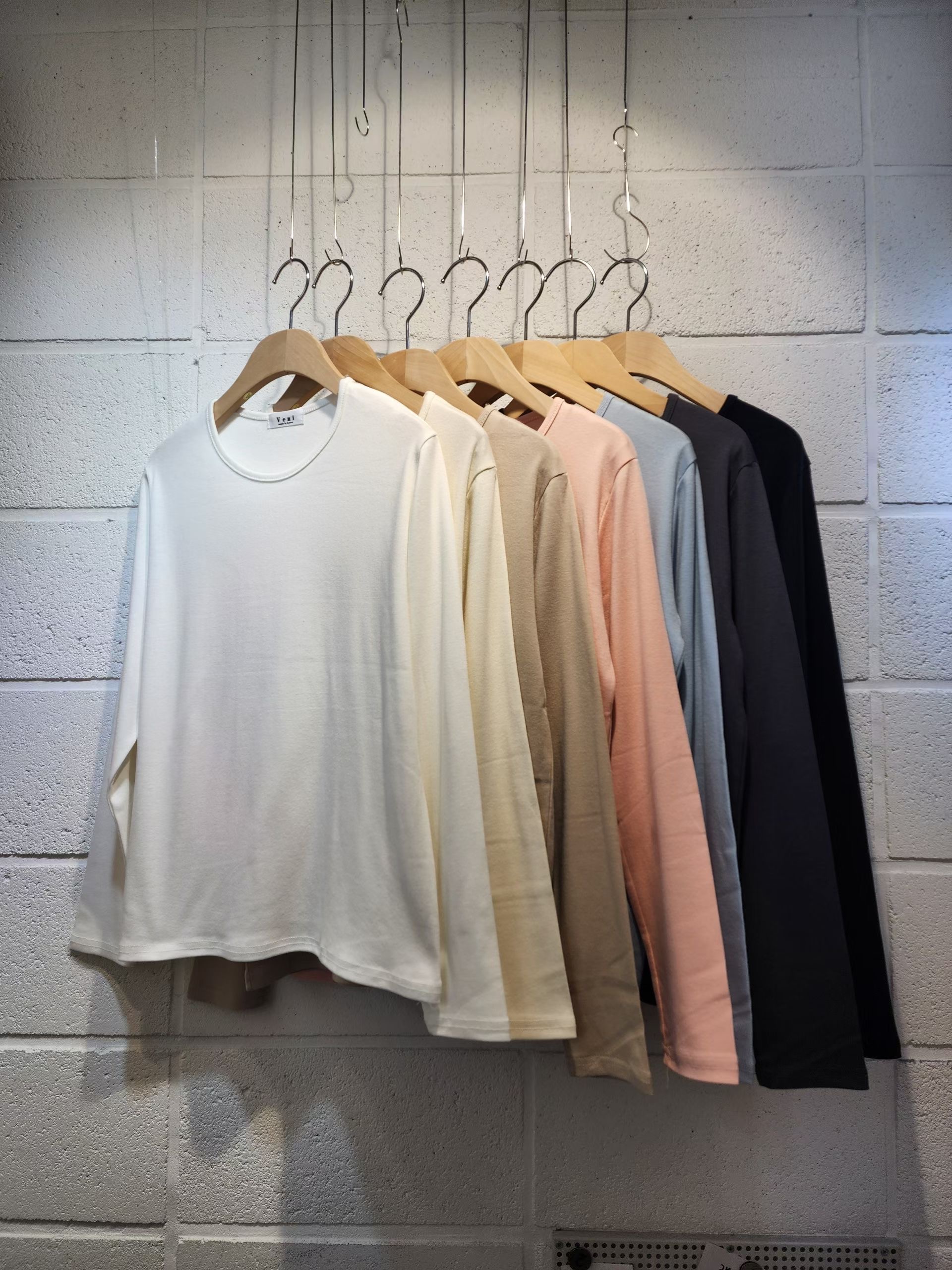 VENI東大門實拍女士新款真品推薦休閑職業長袖T恤莫代爾棉質VENI長袖T恤圖色4左四色