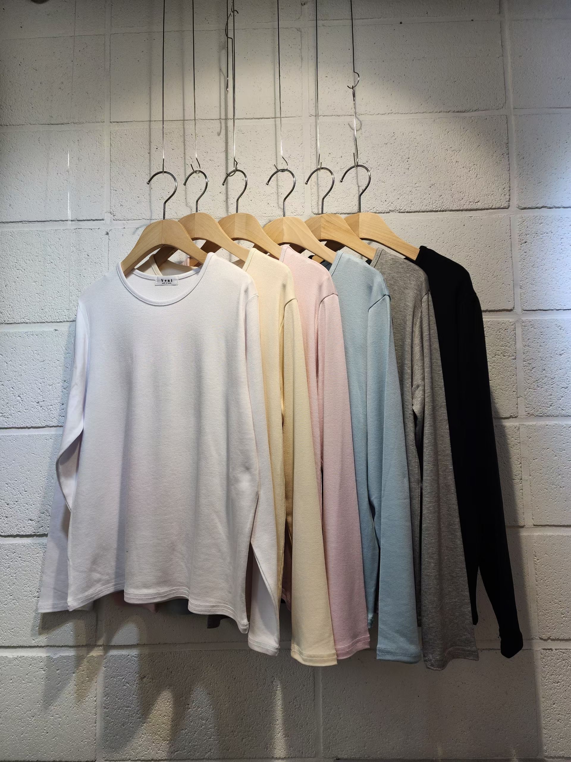 VENI東大門直郵女士新款26春夏時尚推薦人氣職業真品長袖T恤VENI長袖T恤圖色2左二色