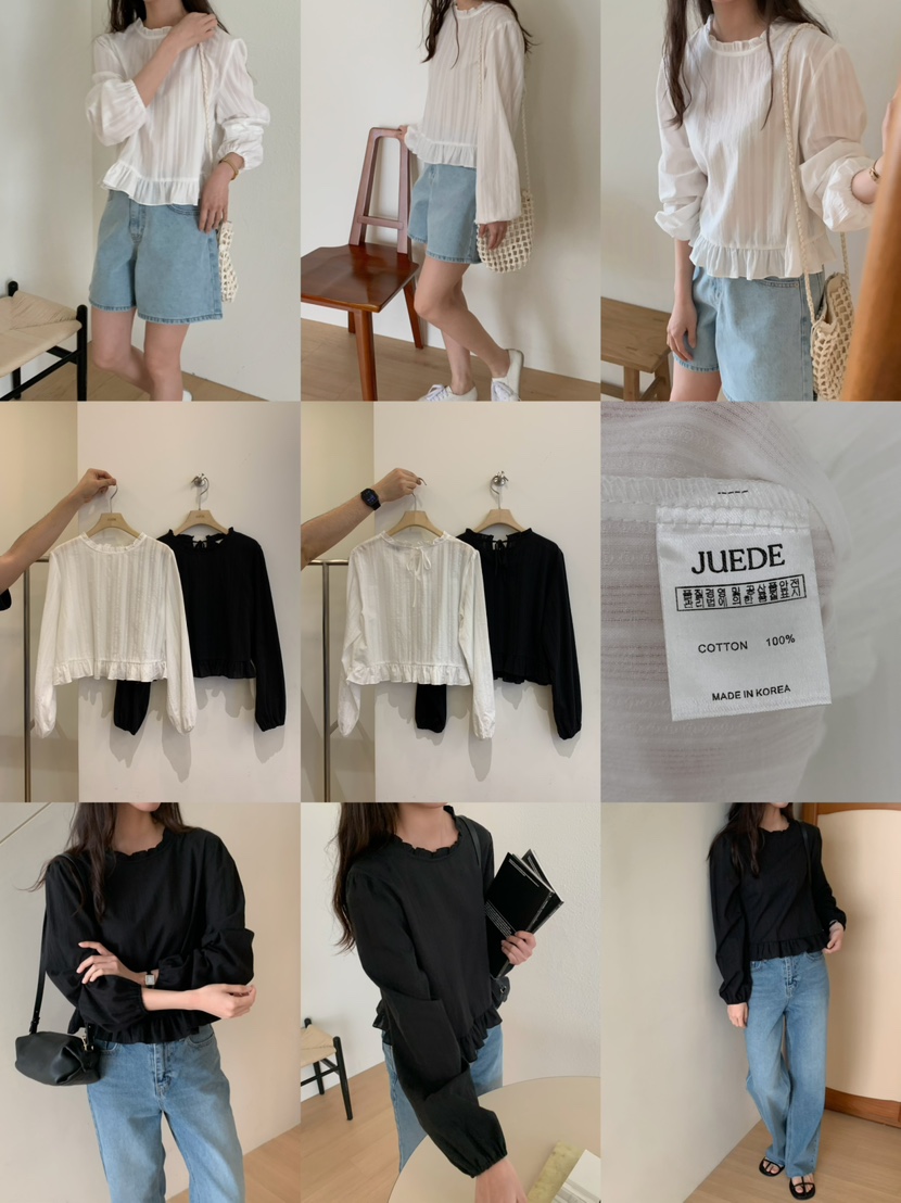 JUEDE韓國直郵女裝新款休閑襯衫蕾絲衫JUEDE襯衫/蕾絲衫