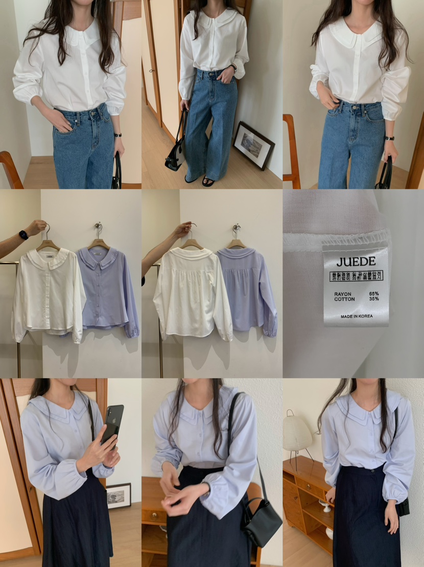 JUEDE東大門實拍女士新品休閑襯衫蕾絲衫JUEDE襯衫/蕾絲衫