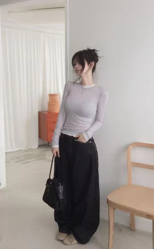 ShopBaguette東大門代購女士新品休閑職業時尚長袖T恤超長ShopBaguette長袖T恤