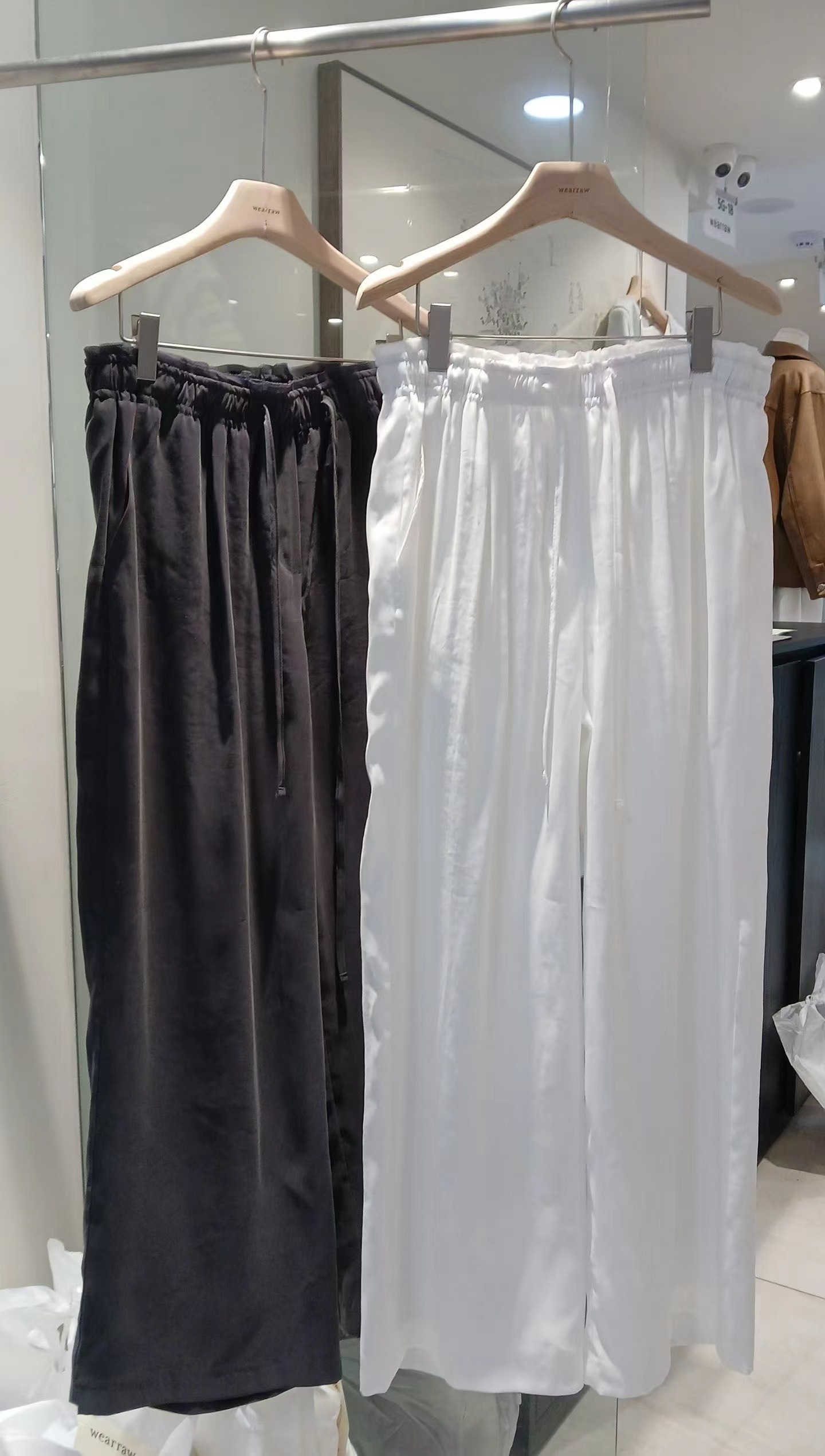 WEARRAW/WELL ROW韓國代購女士新款26春夏真品休閑褲纖維WEARRAW/WELL ROW休閑褲