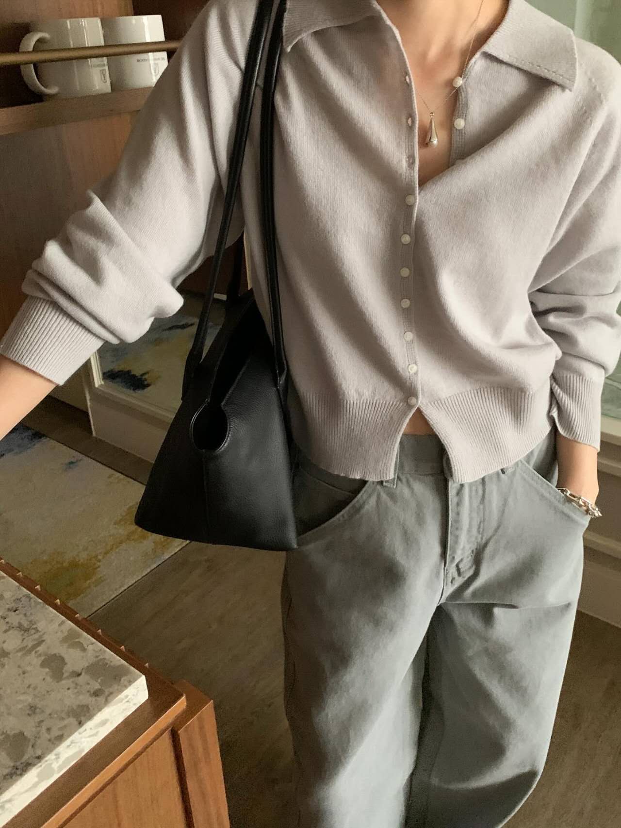 LONDON LACE-런던레이스-T東大門代購女士新品時尚針織衫紐扣LONDON LACE針織衫