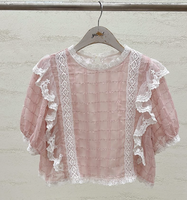 YARD韓國直郵實拍女士新品時尚職業熱賣人氣襯衫蕾絲衫雪紡YARD襯衫/蕾絲衫圖色2
