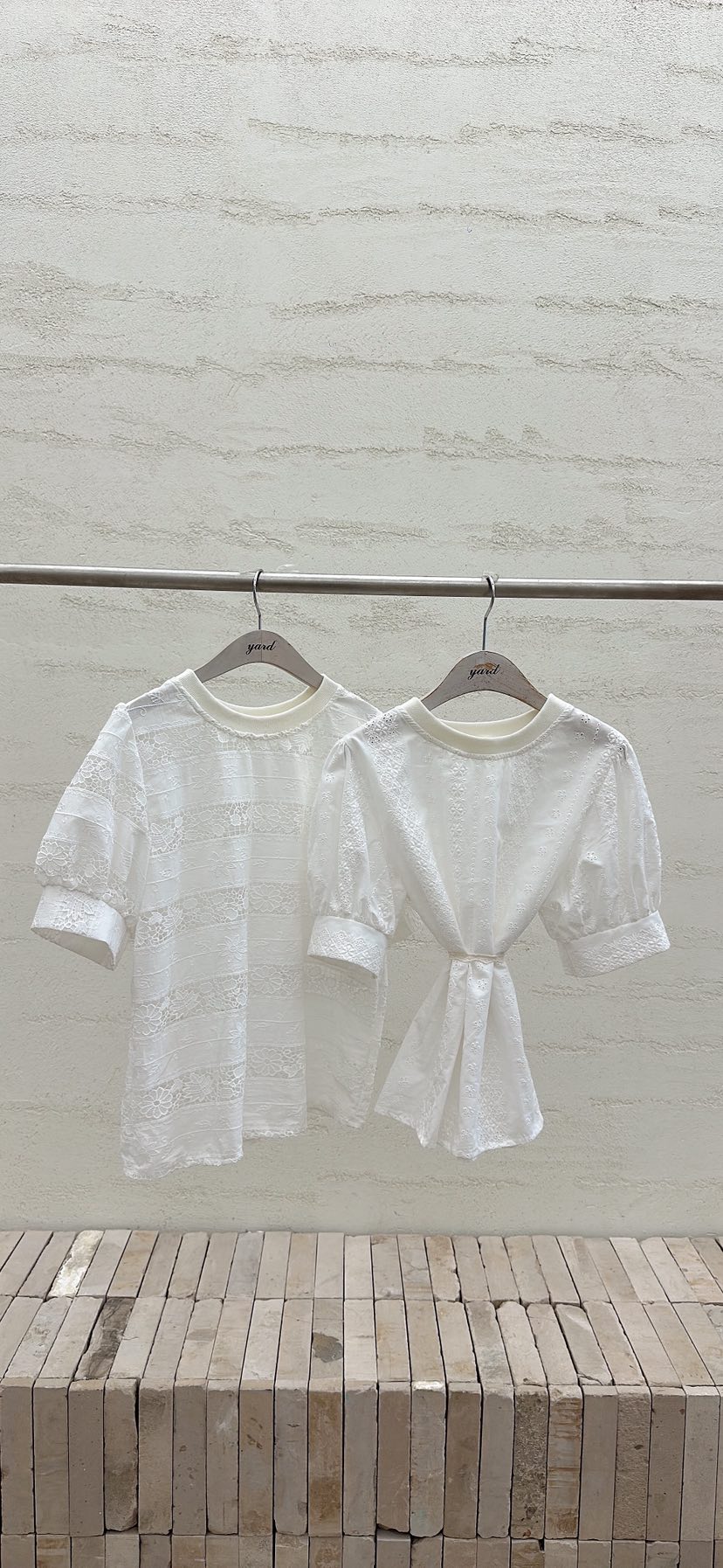 YARD韓國直郵實拍女裝新款時尚熱賣26春夏襯衫蕾絲衫刺繡棉質YARD襯衫/蕾絲衫