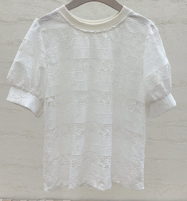 YARD韓國直郵實拍女裝新款時尚熱賣26春夏襯衫蕾絲衫刺繡棉質YARD襯衫/蕾絲衫圖色1