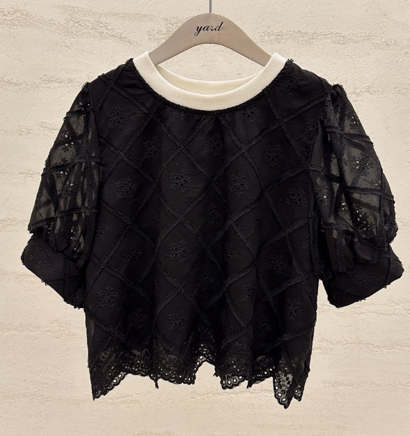 YARD韓國東大門直郵女士新品推薦26春夏人氣襯衫蕾絲衫刺繡YARD襯衫/蕾絲衫圖色2
