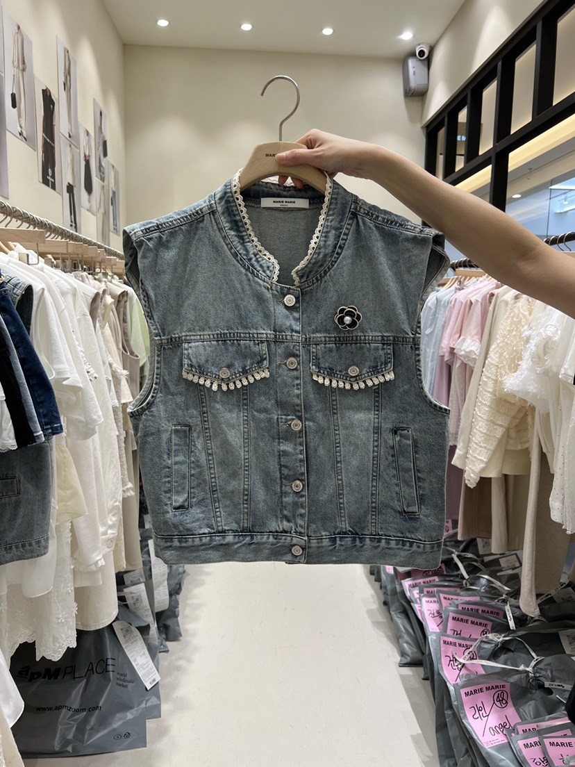 MARIE MARIE韓國直郵女裝新款時尚休閑26春夏人氣馬甲口袋MARIE MARIE馬甲圖色1