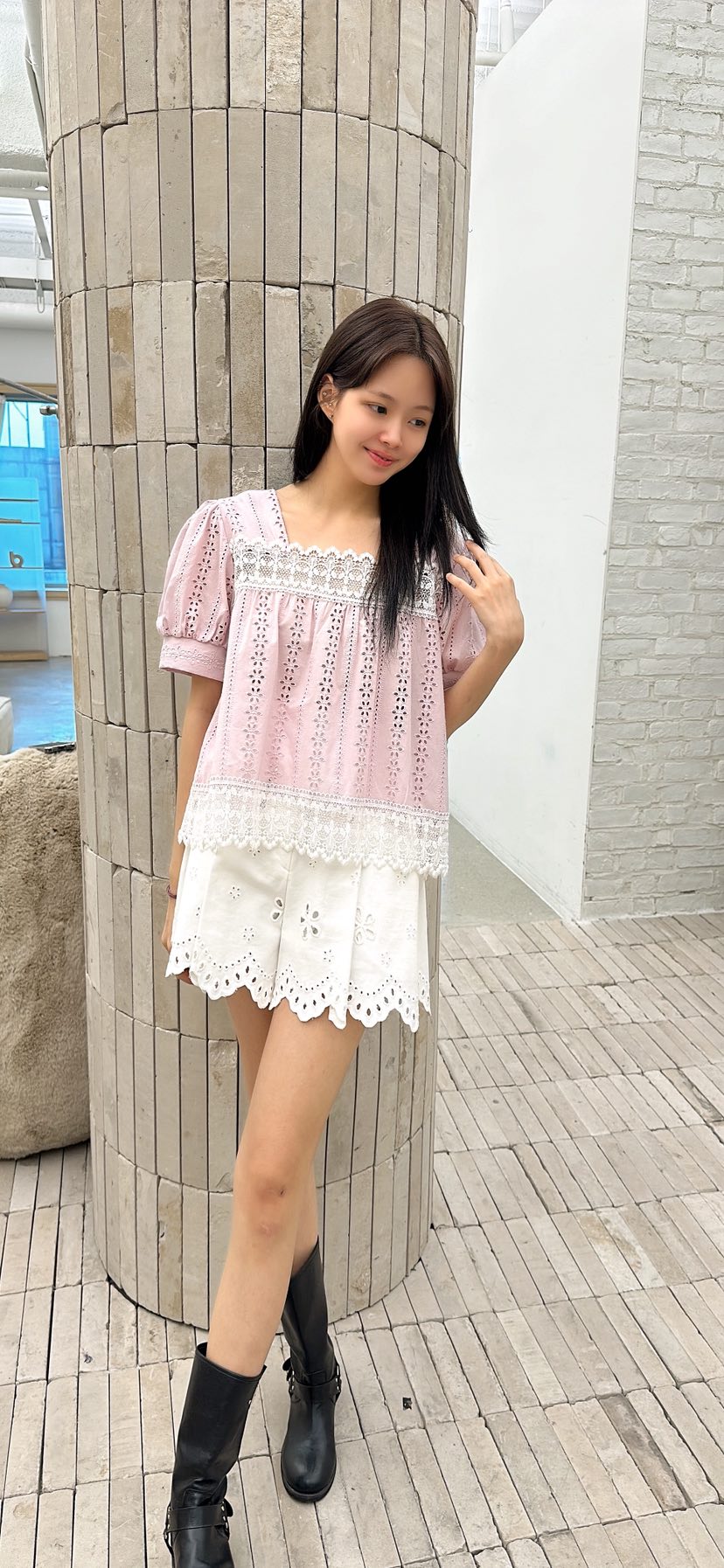 YARD韓國東大門直郵女士新品熱賣職業推薦襯衫蕾絲衫刺繡YARD襯衫/蕾絲衫