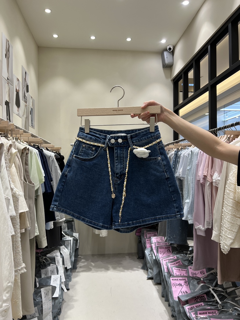 MARIE MARIE韓國直郵女士新品休閑職業熱賣時尚短褲含腰繩MARIE MARIE短褲圖色2