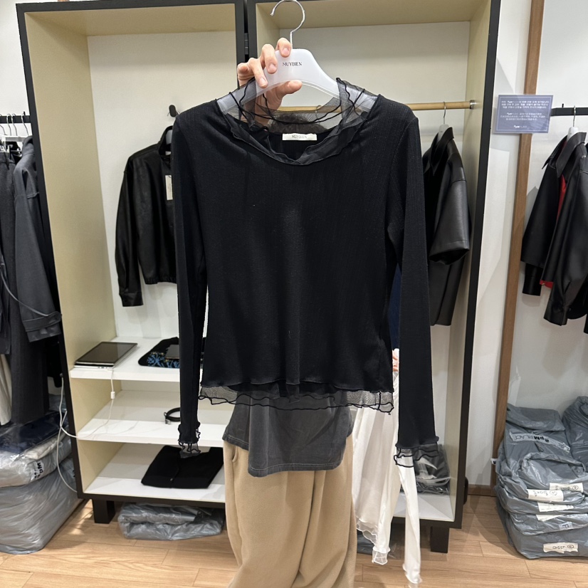 MUYBIEN韓國東大門代購女裝新品人氣時尚休閑推薦長袖T恤MUYBIEN長袖T恤圖色2