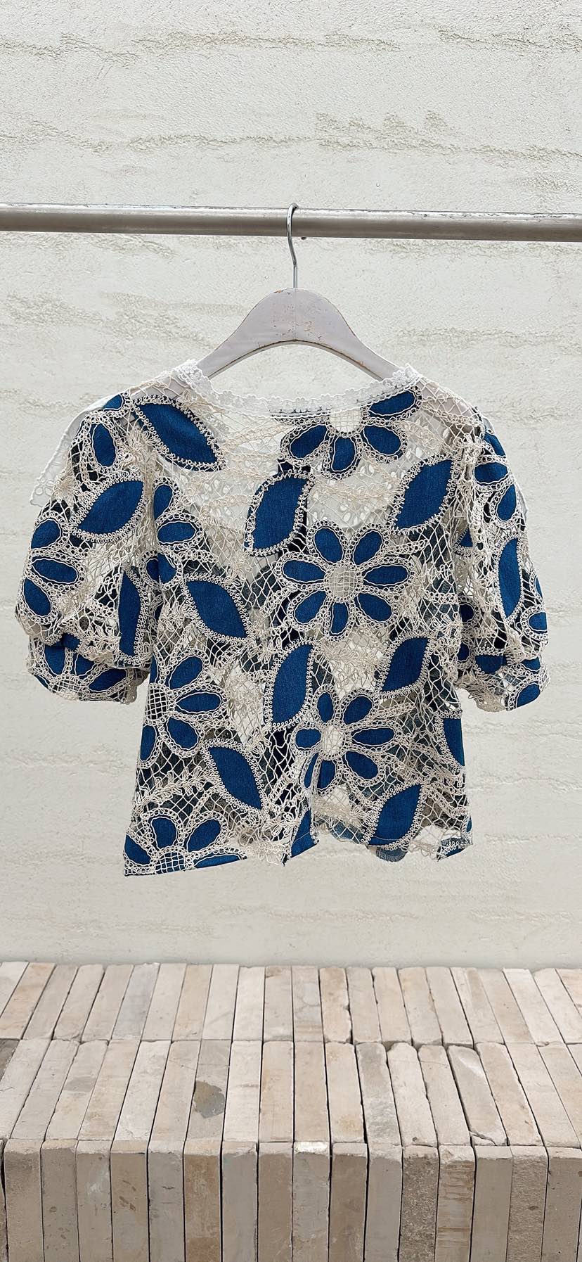 YARD韓國代購女裝新品推薦時尚職業襯衫蕾絲衫褶邊針織刺繡YARD襯衫/蕾絲衫