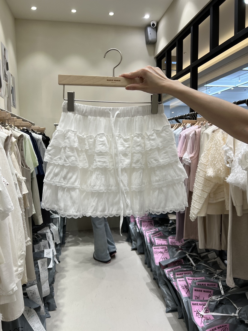 MARIE MARIE韓國東大門直郵女裝新品26春夏短裙荷葉邊蕾絲MARIE MARIE短裙圖色1