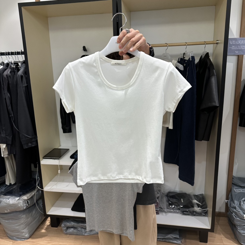 MUYBIEN韓國直郵實拍女士新款推薦職業熱賣休閑時尚人氣T恤MUYBIENT恤圖色1