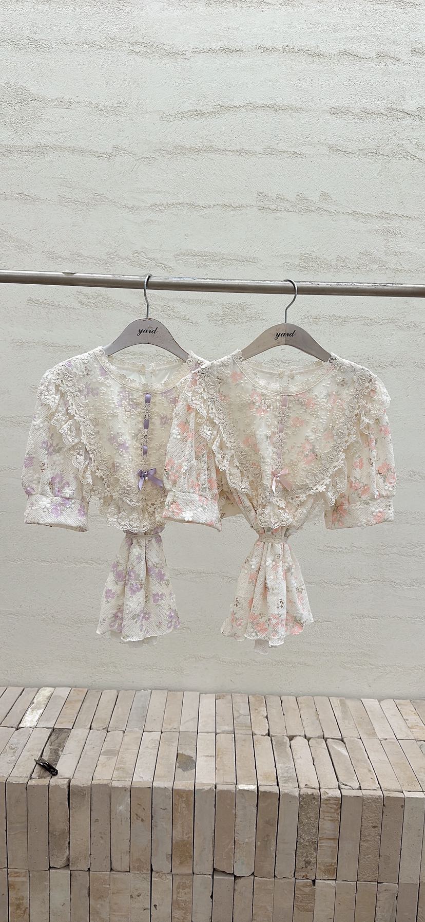 YARD韓國東大門直郵女士新品休閑人氣26春夏襯衫蕾絲衫刺繡YARD襯衫/蕾絲衫