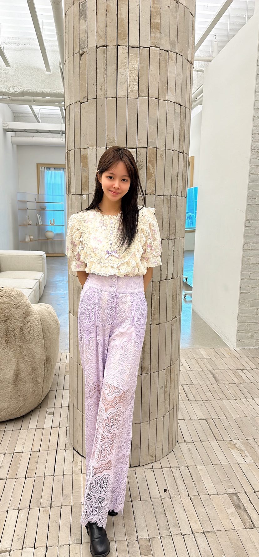 YARD韓國東大門直郵女士新品休閑人氣26春夏襯衫蕾絲衫刺繡YARD襯衫/蕾絲衫