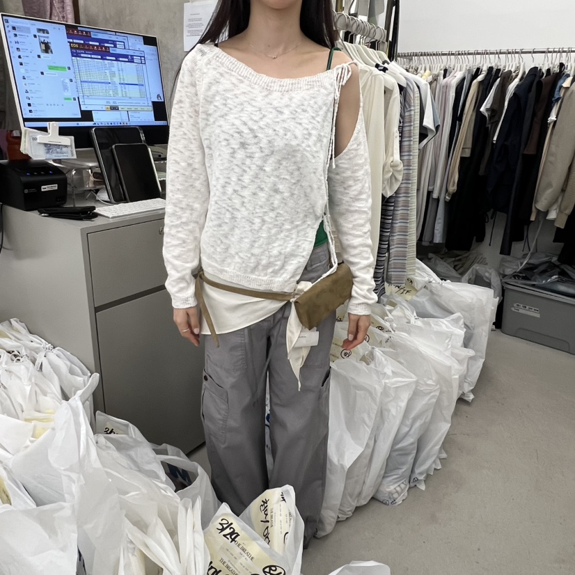 BREATHE韓國代購女士新品推薦26春夏職業針織衫不含腰帶鏤空BREATHE針織衫圖色4