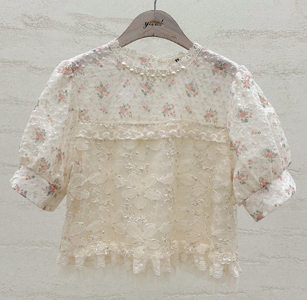 YARD韓國東大門直郵女士新品熱賣人氣推薦襯衫蕾絲衫刺繡YARD襯衫/蕾絲衫圖色2