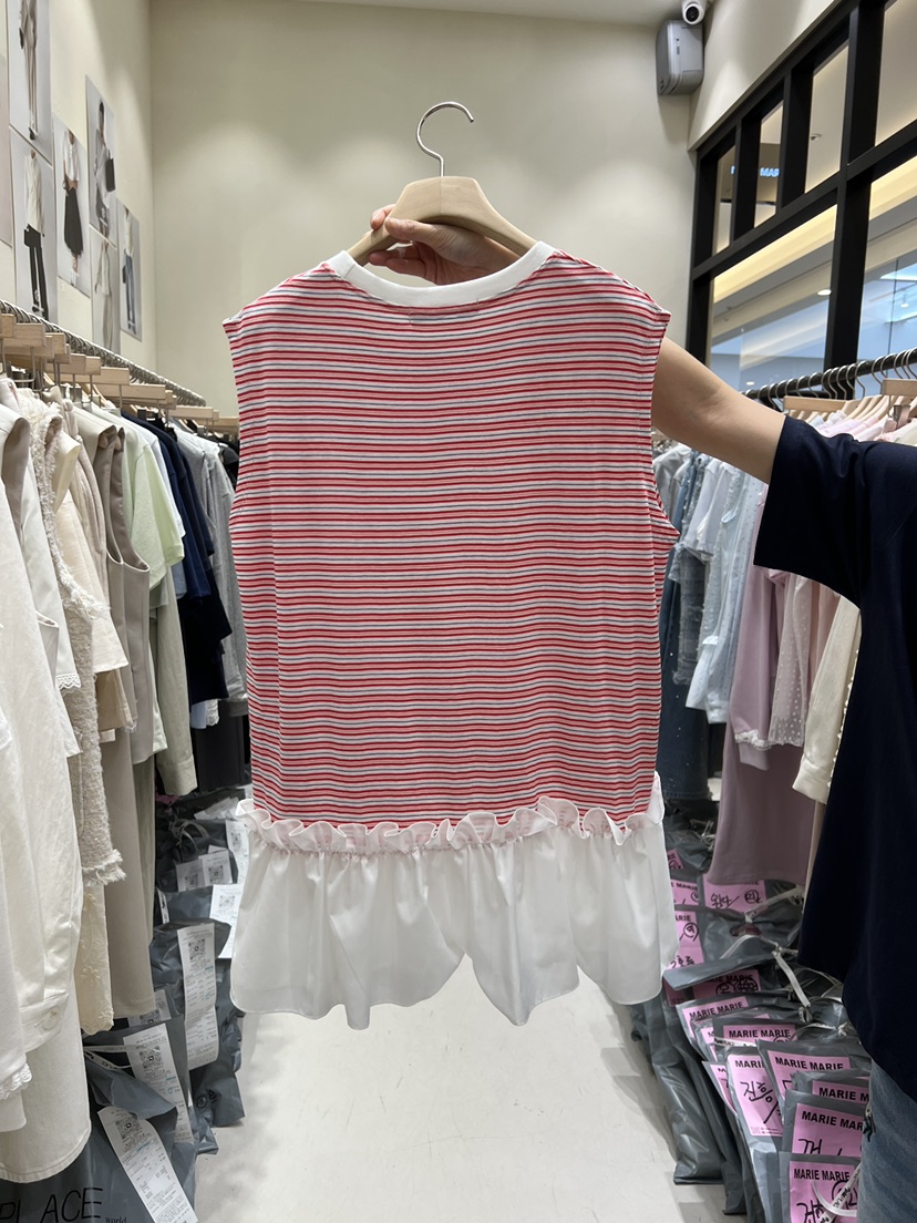 MARIE MARIE韓國直郵女士新品熱賣職業時尚吊帶背心荷葉邊MARIE MARIE吊帶/背心