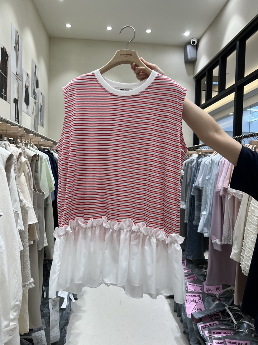 MARIE MARIE韓國直郵女士新品熱賣職業時尚吊帶背心荷葉邊MARIE MARIE吊帶/背心圖色1