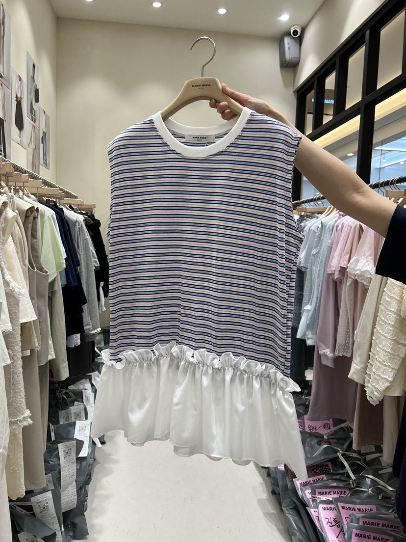 MARIE MARIE韓國直郵女士新品熱賣職業時尚吊帶背心荷葉邊MARIE MARIE吊帶/背心圖色2