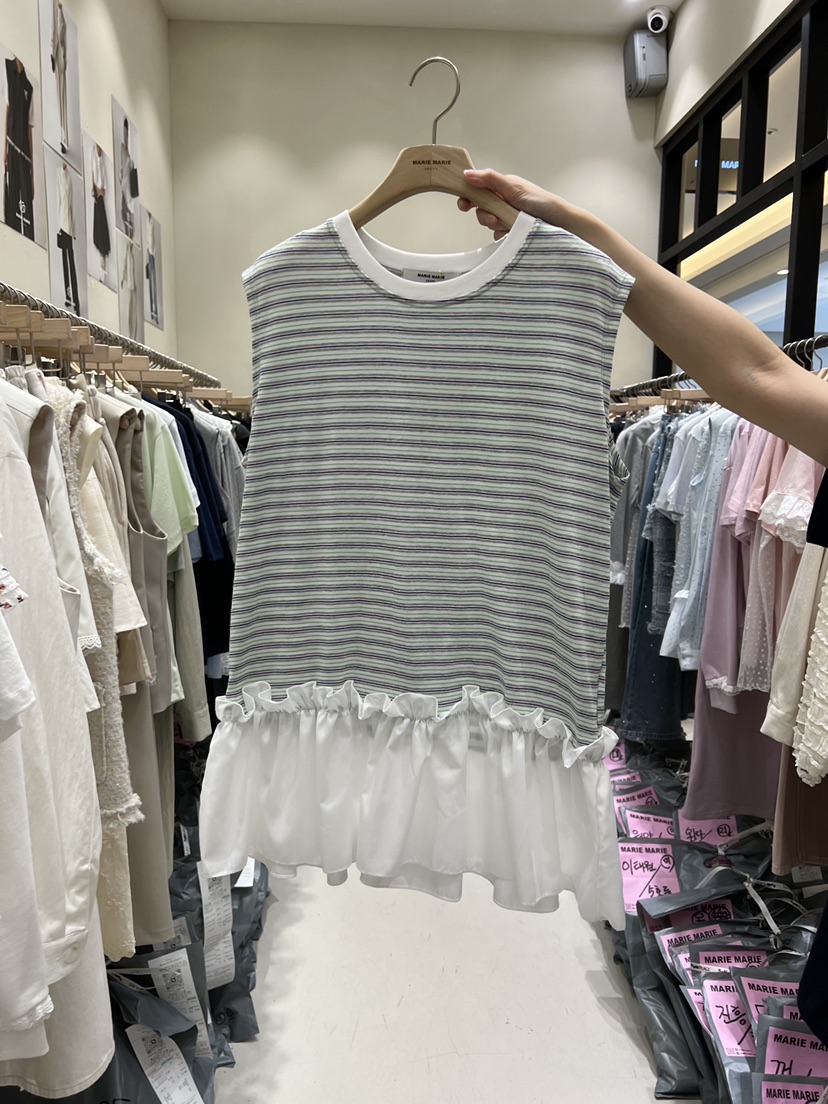 MARIE MARIE韓國直郵女士新品熱賣職業時尚吊帶背心荷葉邊MARIE MARIE吊帶/背心圖色3