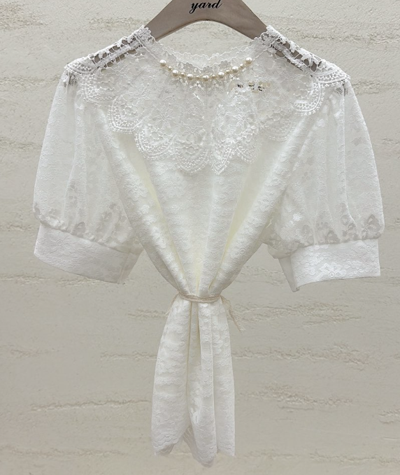 YARD韓國直郵女士新品時尚熱賣26春夏休閑推薦襯衫蕾絲衫YARD襯衫/蕾絲衫圖色1