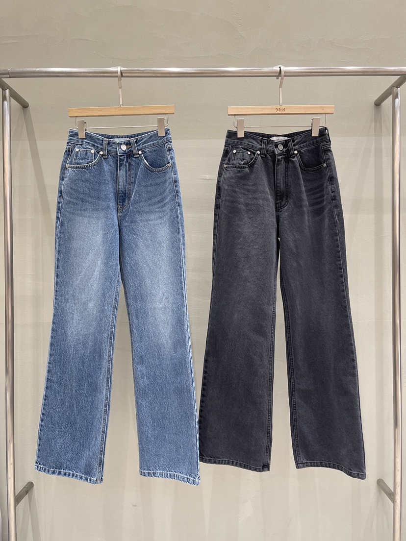 THE MUI韓國代購女裝新款時尚人氣26春夏熱賣牛仔褲喇叭THE MUI牛仔褲