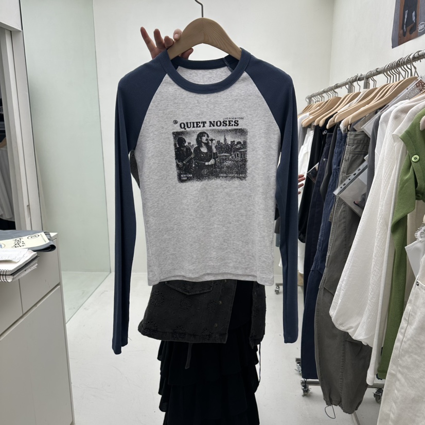 CHAV韓國東大門代購女裝新款推薦時尚熱賣休閑26春夏長袖T恤CHAV長袖T恤圖色3