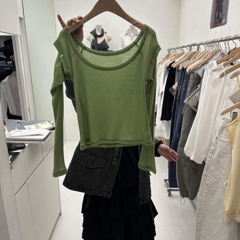 CHAV韓國東大門直郵女士新款熱賣休閑26春夏人氣職業長袖T恤CHAV長袖T恤圖色2