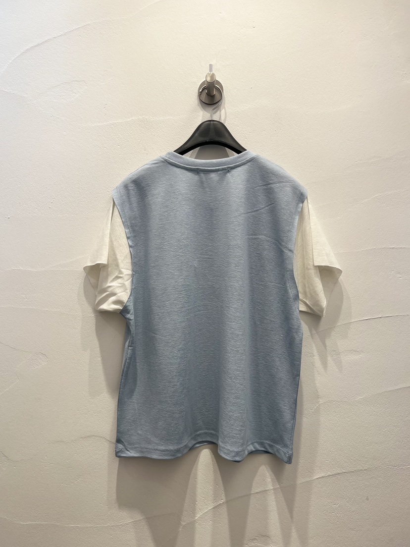 BROWN PAPER-S韓國東大門代購女士新品熱賣T恤假兩件亞麻布BROWN PAPER-ST恤