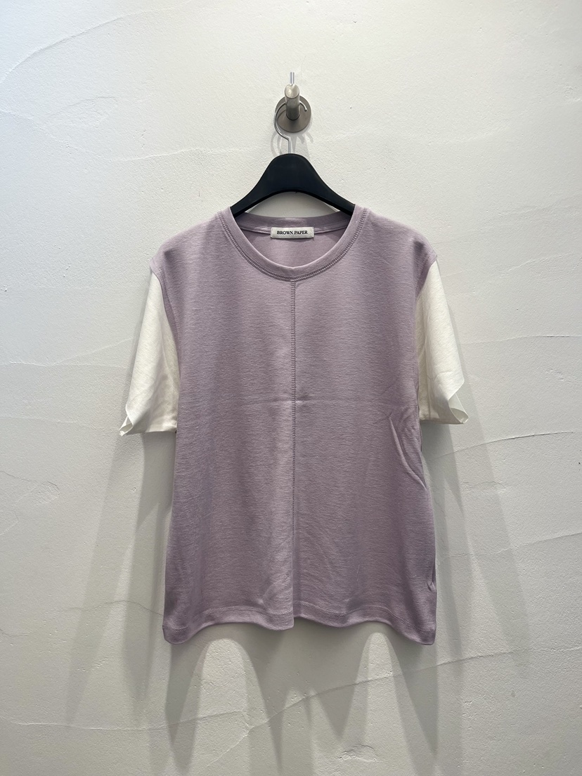 BROWN PAPER-S韓國東大門代購女士新品熱賣T恤假兩件亞麻布BROWN PAPER-ST恤圖色3