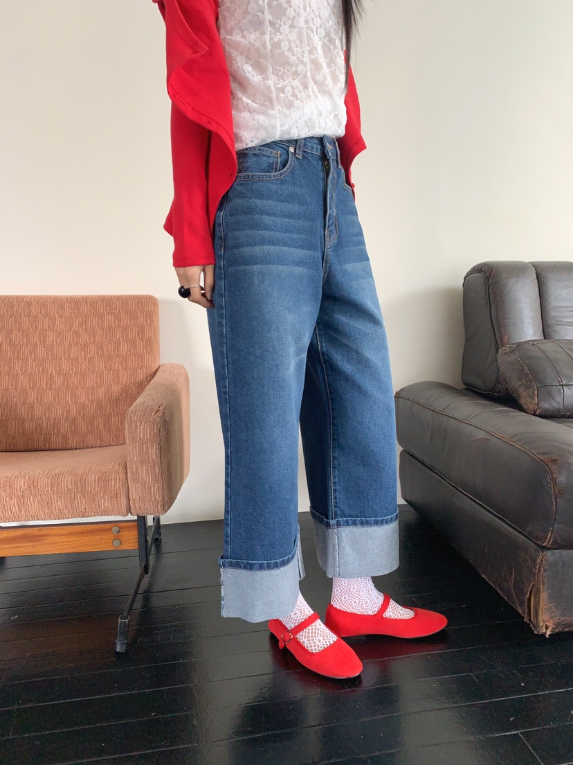 JKICHI韓國代購女士新品休閑職業推薦人氣26春夏熱賣牛仔褲JKICHI牛仔褲