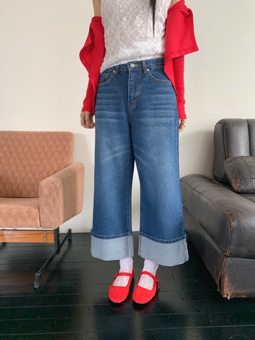 JKICHI韓國代購女士新品休閑職業推薦人氣26春夏熱賣牛仔褲JKICHI牛仔褲