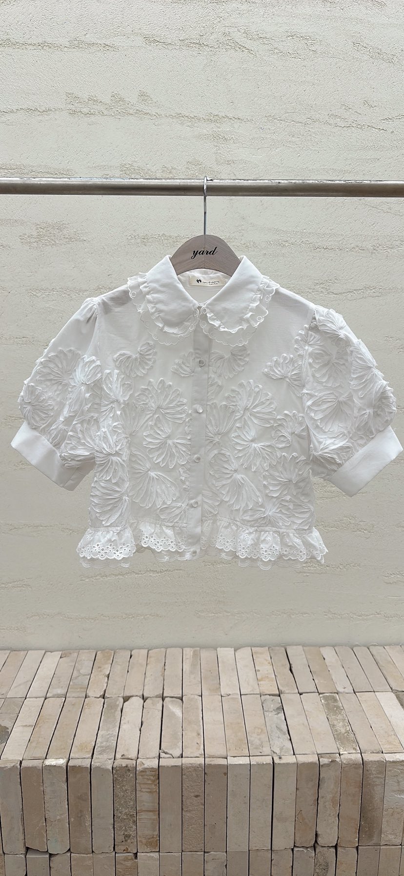 YARD韓國代購女裝新品職業休閑26春夏時尚人氣襯衫蕾絲衫YARD襯衫/蕾絲衫