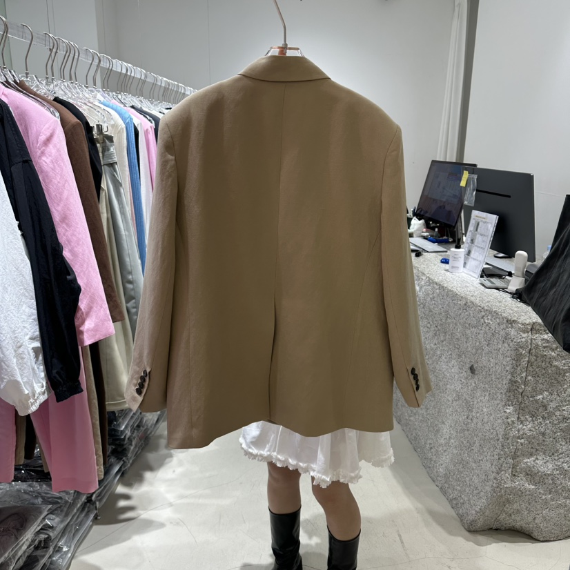 NEROLI 36韓國代購女裝新品職業人氣26春夏熱賣夾克亞麻布NEROLI 36夾克