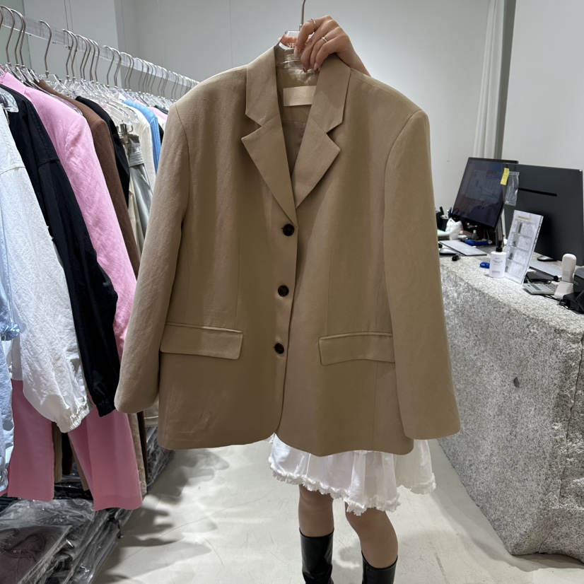 NEROLI 36韓國代購女裝新品職業人氣26春夏熱賣夾克亞麻布NEROLI 36夾克圖色2